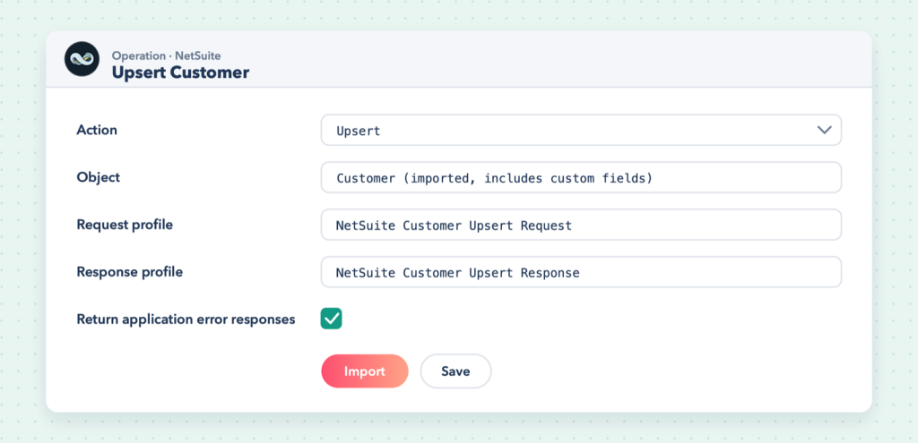 An Upsert operation for the Customer record (illustration).